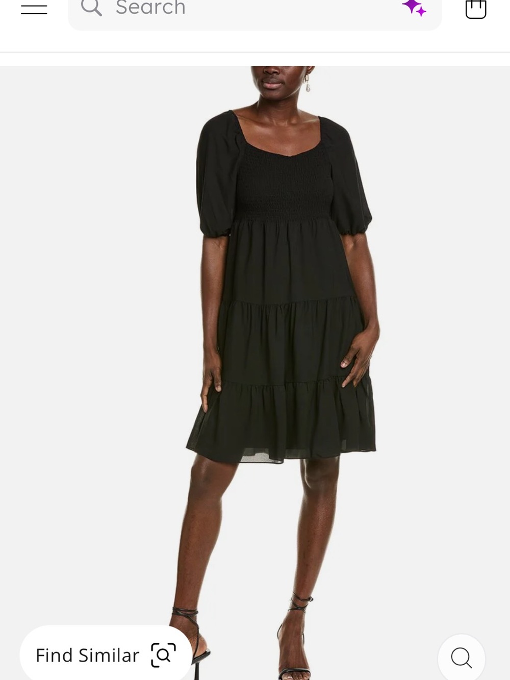 Black Smocked Tiered Mini Dress - Women